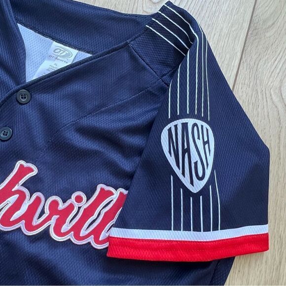 OT Sports Nashville Sounds Navy Replica Button Up Jersey Youth XL Navy Baseball - Picture 10 of 11